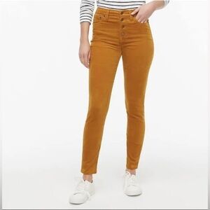 J Crew High Rise Button Fly Skinny Corduroy Pants